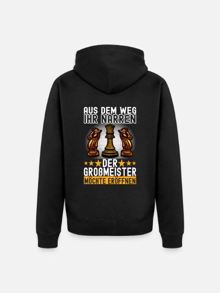 Schach Schachspieler - Unisex Premium Bio Zip Hoodie - Schwarz