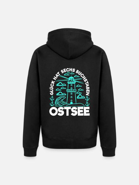 Ostsee Norddeutsch - Unisex Premium Bio Zip Hoodie - Schwarz