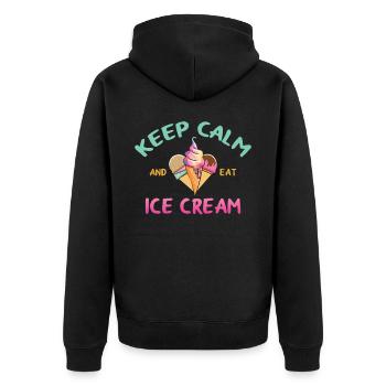 Restez calme et mangez de la crème glacée pour congelé - Veste à capuche bio Premium Unisexe - noir - Dos - Nico (187cm)