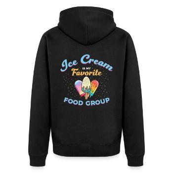 Ice cream is my favorite food group - Unisex Premium Organic Zip Hoodie - black - Back - Nico (187cm)