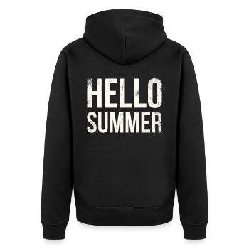 Hello Summer Ice Cream Design pour surgelé - Veste à capuche bio Premium Unisexe - noir - Dos - Nico (187cm)