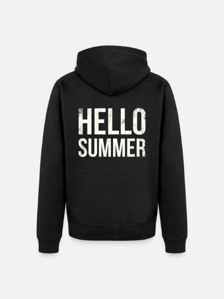 Hallo Sommer-eiscreme-design Für Gefrorene - Unisex Premium Bio Zip Hoodie - Schwarz