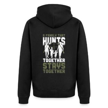Famille de chasseurs de cerfs Buck - Veste à capuche bio Premium Unisexe - noir - Dos - Nico (187cm)