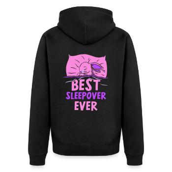 Beste Übernachtung Aller Zeiten Übernachten Party - Unisex Premium Bio Zip Hoodie - Schwarz - Hinten - Nico (187cm)