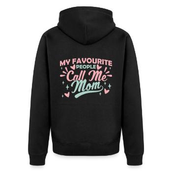 My favorite people call me mom mom mom - Unisex Premium Organic Zip Hoodie - black - Back - Nico (187cm)