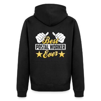 Le meilleur facteur de poste officiel de tous les temps - Veste à capuche bio Premium Unisexe - noir - Dos - Nico (187cm)