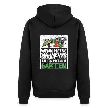 Garten Hobbygärtner Pflanzen Blumen Gärtner - Unisex Premium Bio Zip Hoodie - Schwarz - Hinten - Nico (187cm)