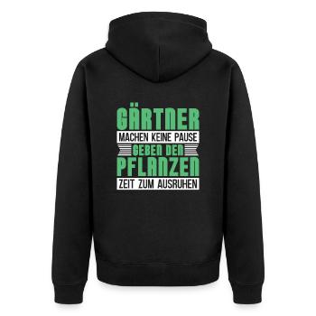 Garten Hobbygärtner Pflanzen Blumen Gärtner - Unisex Premium Bio Zip Hoodie - Schwarz - Hinten - Nico (187cm)