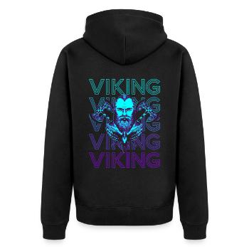 Viking Rétro - Veste à capuche bio Premium Unisexe - noir - Dos - Nico (187cm)