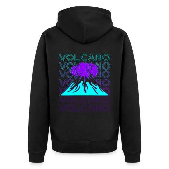 Volcan Rétro - Veste à capuche bio Premium Unisexe - noir - Dos - Nico (187cm)