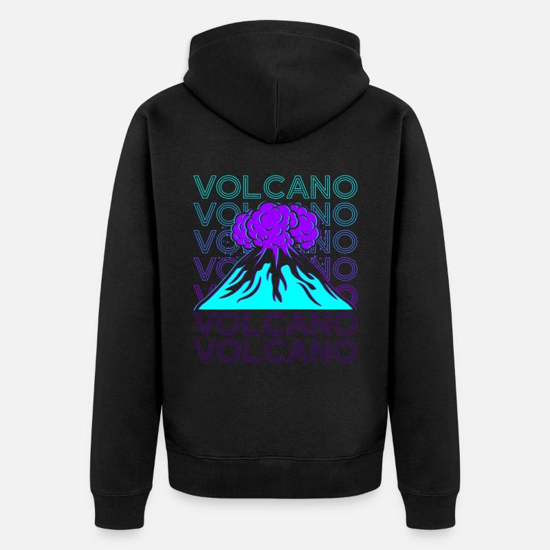 Vulkan Retro - Unisex Premium Bio Zip Hoodie - Schwarz