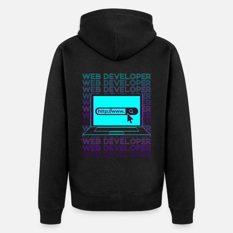 Web-Entwickler Web-Entwicklung Retro - Unisex Premium Bio Zip Hoodie - Schwarz