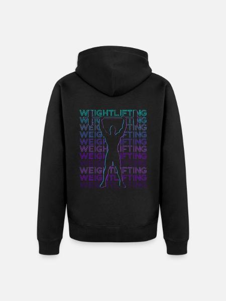 Weightlifting Weightlifter Retro - Unisex Premium Organic Zip Hoodie - black