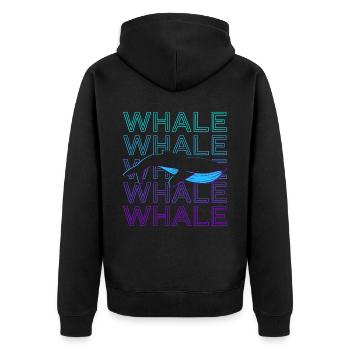 Baleine rétro - Veste à capuche bio Premium Unisexe - noir - Dos - Nico (187cm)