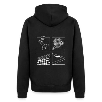Tennis Game Illustration Minimalist Tennis Player - Unisex Premium Organic Zip Hoodie - black - Back - Nico (187cm)