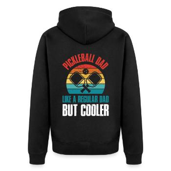 Pickleball Dad Pickleball Geschenk - Unisex Premium Bio Zip Hoodie - Schwarz - Hinten - Nico (187cm)