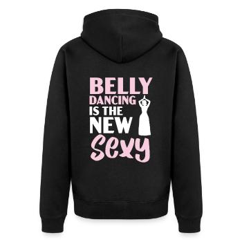 Bauchtanz ist der neue sexy Tanz Bauchtänzerin - Unisex Premium Bio Zip Hoodie - Schwarz - Hinten - Nico (187cm)