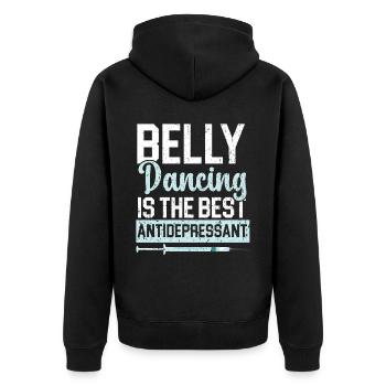 Bauchtanz ist das beste Antidepressivum Shimmy - Unisex Premium Bio Zip Hoodie - Schwarz - Hinten - Nico (187cm)