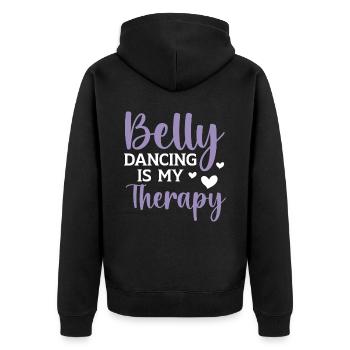 Belly Dancing Is My Therapy Shimmy Belly Dancer - Unisex Premium Organic Zip Hoodie - black - Back - Nico (187cm)