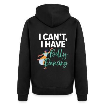 Ich kann nicht, ich habe Bauchtanztanz Bauchtänzerin - Unisex Premium Bio Zip Hoodie - Schwarz - Hinten - Nico (187cm)