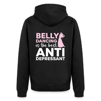 Bauchtanz ist das beste Antidepressivum Shimmy - Unisex Premium Bio Zip Hoodie - Schwarz - Hinten - Nico (187cm)