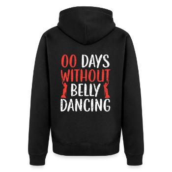 00 Tage ohne Bauchtanz Shimmy Bauchtänzerin - Unisex Premium Bio Zip Hoodie - Schwarz - Hinten - Nico (187cm)