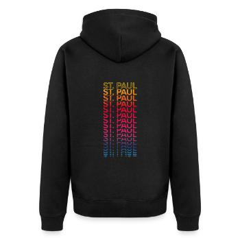 Retro Nostalgic USA City - Rainbow St. Paul - Veste à capuche bio Premium Unisexe - noir - Dos - Nico (187cm)