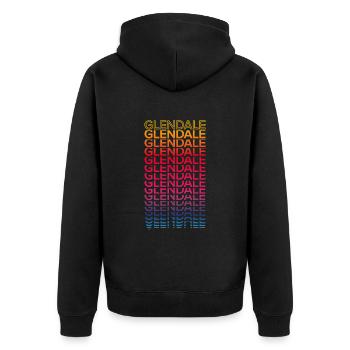 Retro Nostalgic USA City - Rainbow Glendale - Veste à capuche bio Premium Unisexe - noir - Dos - Nico (187cm)