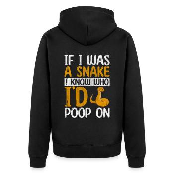 If I Was A Snake Whisperer Boa Reptile Serpent - Unisex Premium Bio Zip Hoodie - Schwarz - Hinten - Nico (187cm)