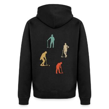 Krocket - Unisex Premium Bio Zip Hoodie - Schwarz - Hinten - Nico (187cm)