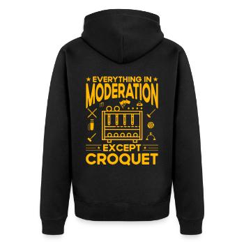 Tout avec modération sauf le croquet - Veste à capuche bio Premium Unisexe - noir - Dos - Nico (187cm)