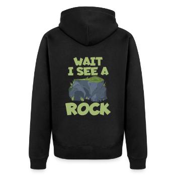 Wait, I see a rock archaeologist artifact - Unisex Premium Organic Zip Hoodie - black - Back - Nico (187cm)