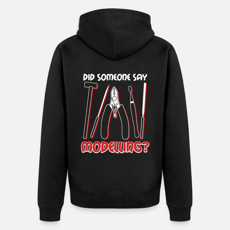 Modellbau Tabletop Witz Modellbauer - Unisex Premium Bio Zip Hoodie - Schwarz