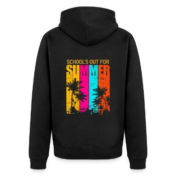 Schools Out For Summer Holidays Last Day of School - Unisex Premium Organic Zip Hoodie - black - Back - Nico (187cm)