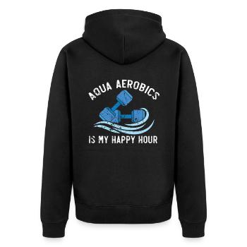 Aqua Aerobics Is My Happy Hour Water Aerobics - Unisex Premium Organic Zip Hoodie - black - Back - Nico (187cm)