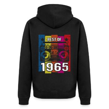 Meilleur de 1965 Stéréo Radio Cassette Player - Veste à capuche bio Premium Unisexe - noir - Dos - Nico (187cm)