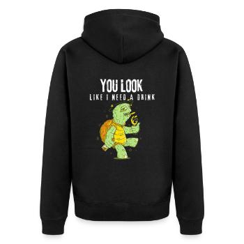 Biertrinker Geschenke Bier Spruch Bierliebhaber - Unisex Premium Bio Zip Hoodie - Schwarz - Hinten - Nico (187cm)