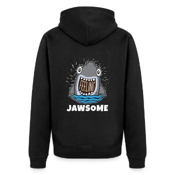 Jawsome pour les amoureux des requins et les biologistes marins - Veste à capuche bio Premium Unisexe - noir - Dos - Nico (187cm)