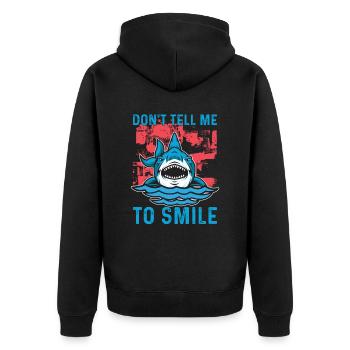 Ne me dites pas de sourire pour les amoureux des requins - Veste à capuche bio Premium Unisexe - noir - Dos - Nico (187cm)