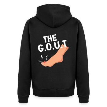 Gout Warrior Podagra Gout Awareness Arthritis - Unisex Premium Organic Zip Hoodie - black - Back - Nico (187cm)
