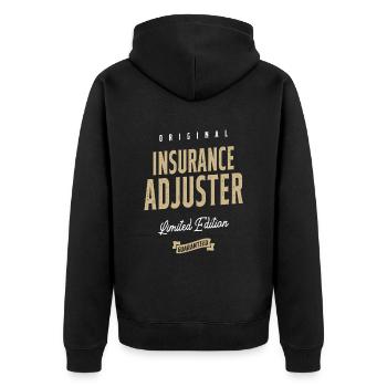 Insurance Adjuster Job Occupation Birthday Worker - Unisex Premium Organic Zip Hoodie - black - Back - Nico (187cm)
