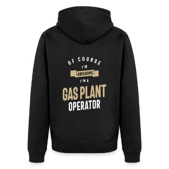 Gas Plant Operator Job Occupation Birthday Worker - Unisex Premium Organic Zip Hoodie - black - Back - Nico (187cm)