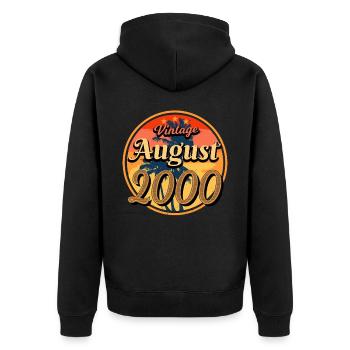 Année de naissance 2000 en août - Veste à capuche bio Premium Unisexe - noir - Dos - Nico (187cm)