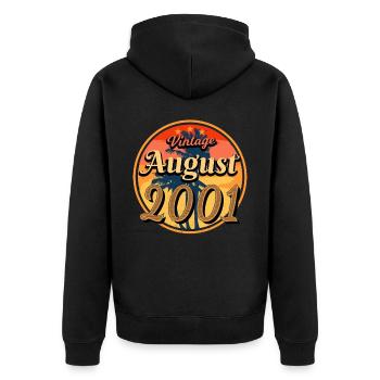 Année de naissance 2001 en août - Veste à capuche bio Premium Unisexe - noir - Dos - Nico (187cm)