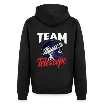 Équipe Télescope Univers Étoiles Spatiales - Veste à capuche bio Premium Unisexe - noir - Dos - Nico (187cm)
