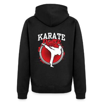 Karaté Fighter Karaté Arts Martiaux Arts Martiaux Arts Martiaux - Veste à capuche bio Premium Unisexe - noir - Dos - Nico (187cm)