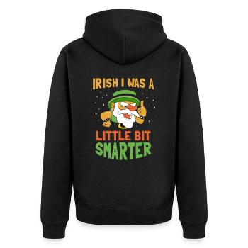 Iirish J’étais un peu plus intelligent Irlande irlandaise - Veste à capuche bio Premium Unisexe - noir - Dos - Nico (187cm)