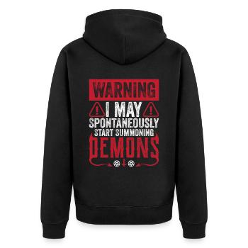 Funny Cult Occult - Unisex Premium Organic Zip Hoodie - black - Back - Nico (187cm)
