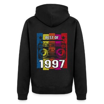 Best Of 1997 Stereo Radio Kassettenspieler - Unisex Premium Bio Zip Hoodie - Schwarz - Hinten - Nico (187cm)