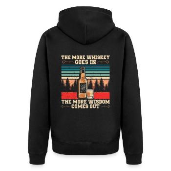 The More Whiskey Goes In | Bourbon Drinker Shirt - Unisex Premium Organic Zip Hoodie - black - Back - Nico (187cm)